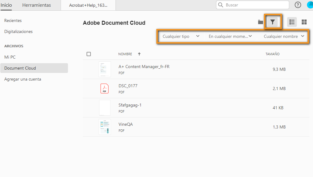 Filtro eliminado de Document Cloud