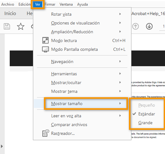 Cambiar el tamaño de visualización