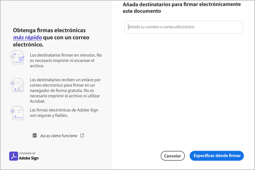 Añadir destinatarios
