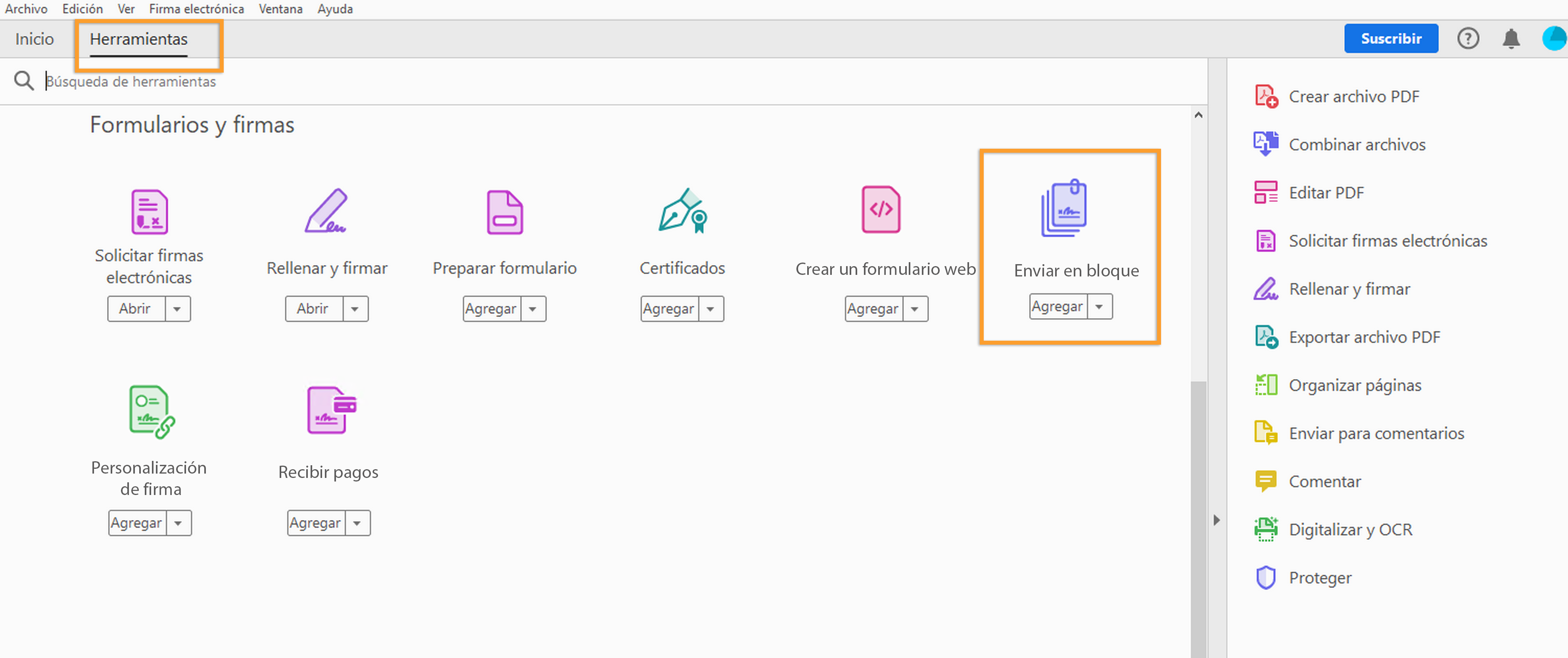 Solicitar firmas de forma masiva