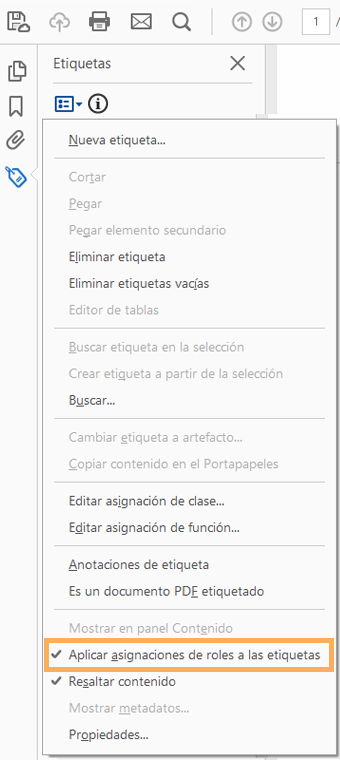 Aplicar asignaciones de roles a las etiquetas