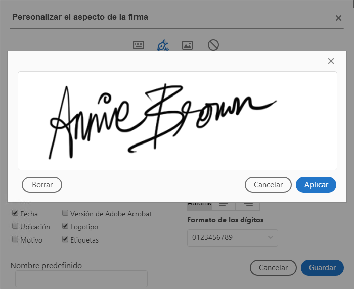 Dibujar la firma