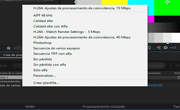 Ajustes preestablecidos del módulo de salida H. 264