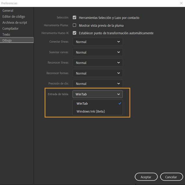 Configuración de la aplicación