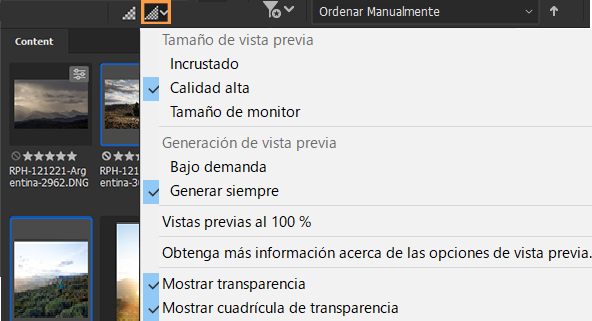 Mejora de la calidad de la vista previa
