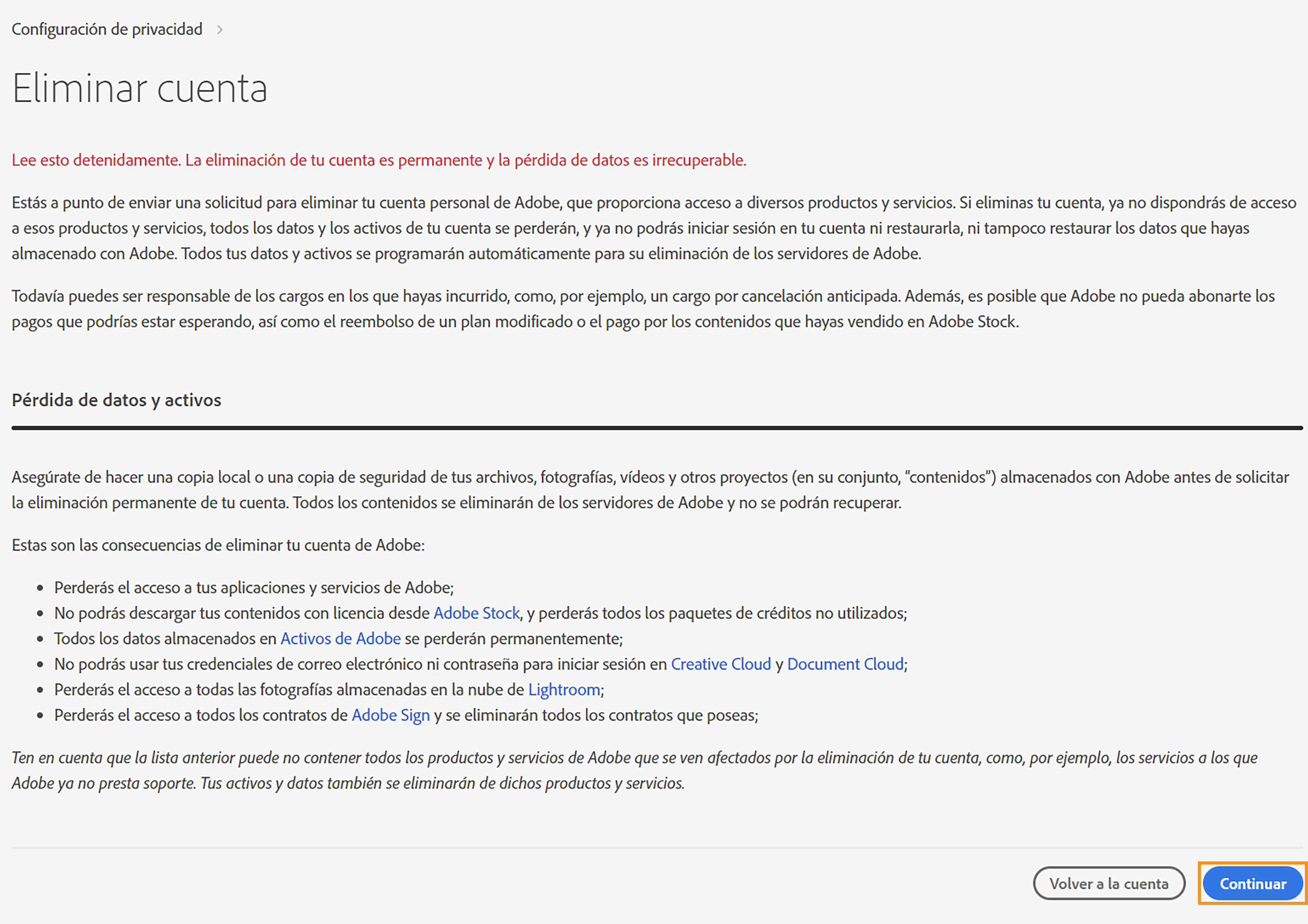 Elimine Su Cuenta Individual De Adobe Y Elimine De Forma Permanente Su Informacion Personal