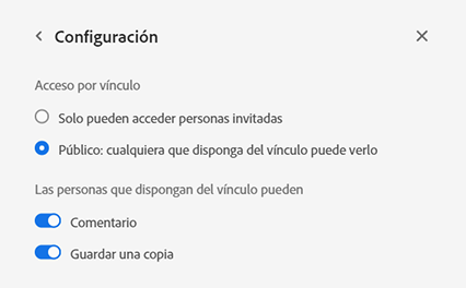 Cambiar la configuración de los vínculos