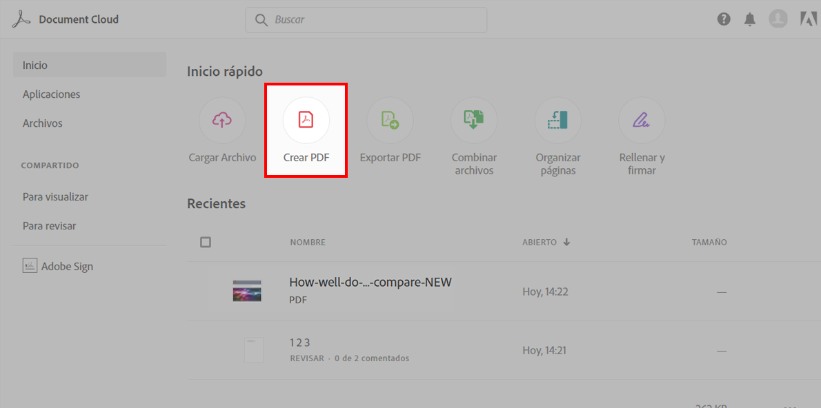 Crear Archivos PDF En L nea A Trav s De Adobe Document Cloud