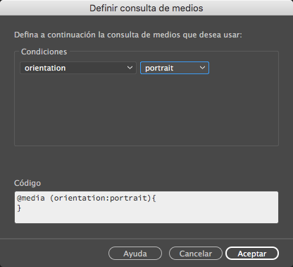 Definición de consultas de medios Definición de consultas de medios