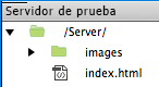 Vista de servidor de pruebas en Mac