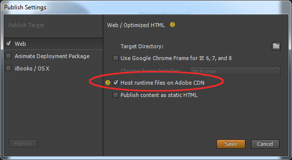 Publicación con el host de CDN