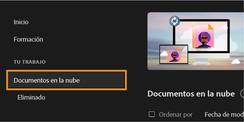 Trabajar con documentos en la nube de Illustrator