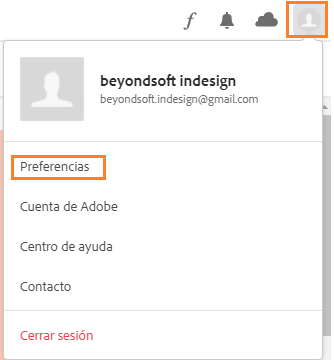 Acceso a Preferencias en la aplicación de escritorio de Creative Cloud Acceso a Preferencias en la aplicación de escritorio de Creative Cloud