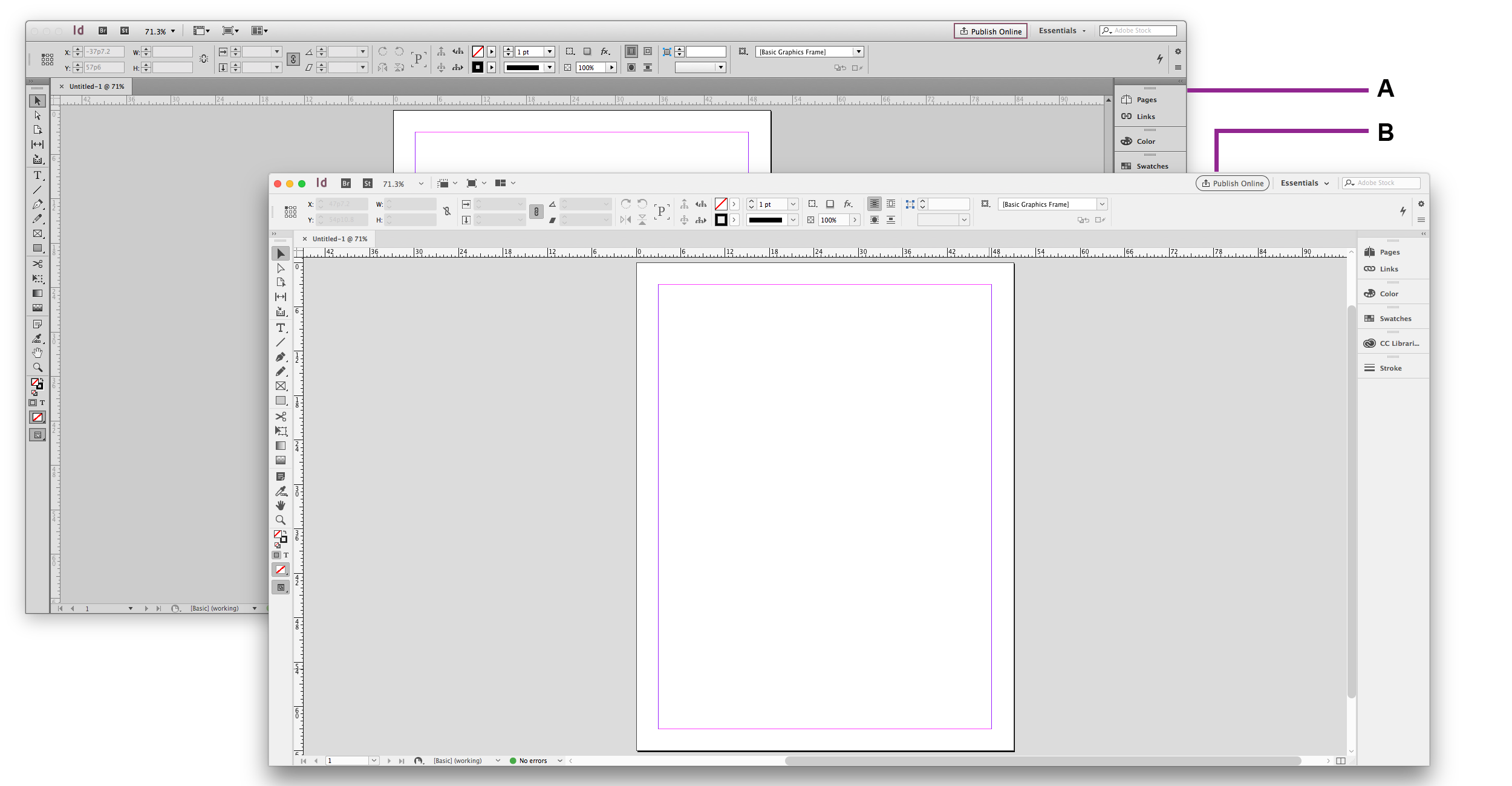 indesign cc 2017 how create header and footer