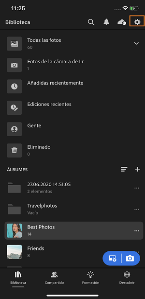 Ajustes generar-compartir-registros-lightroom-móvil