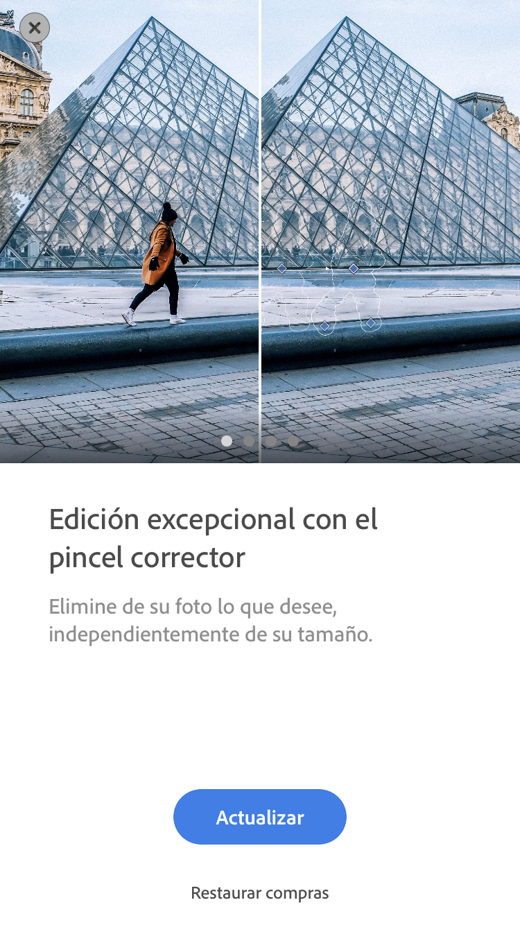 Actualice a una suscripción en la esquina superior izquierda