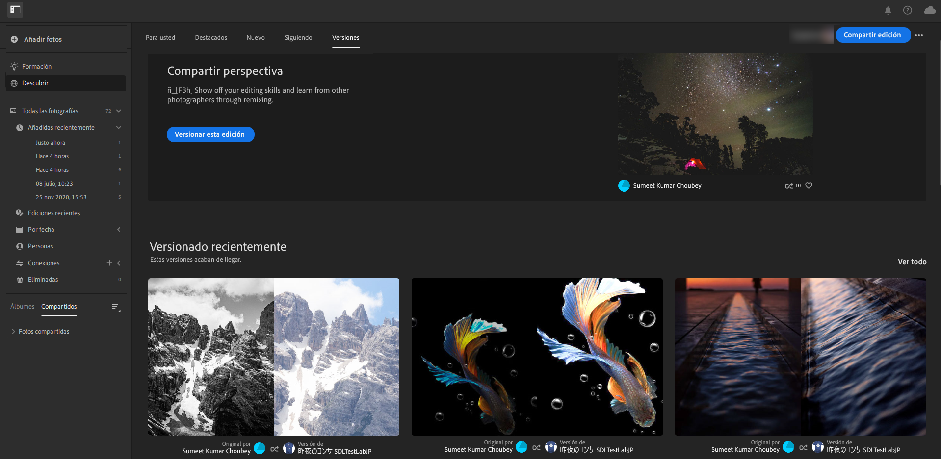 Edite la foto de otro fotógrafo o permita que otros editen la suya
