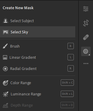 Seleccionar cielo en Máscara 