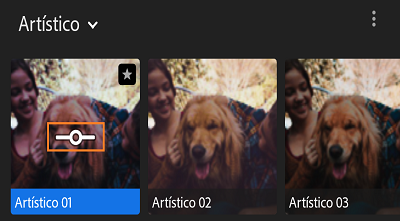 Regulador de cantidad de perfil en Lightroom para Android