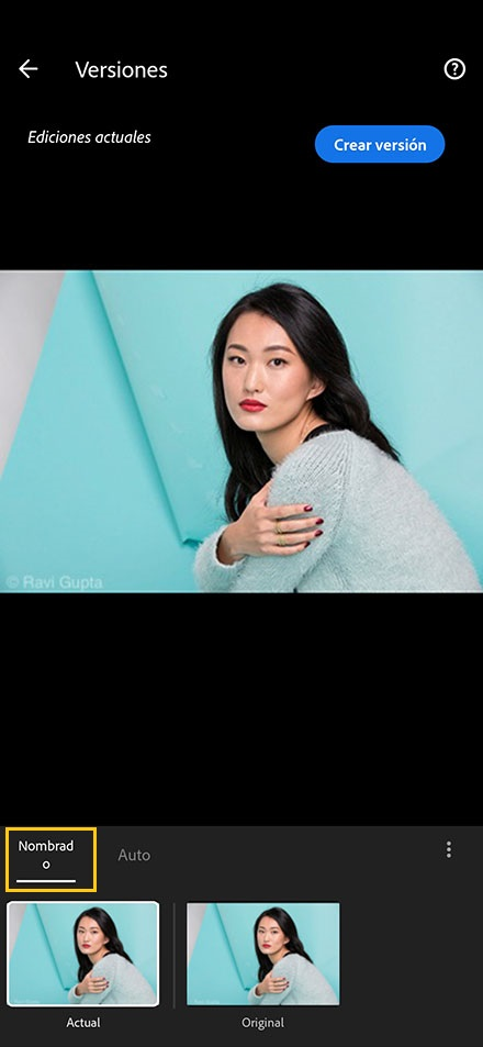 Versiones con nombre