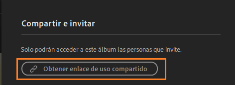 Obtener enlace de uso compartido