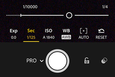 El obturador está establecido en 1/125 segundos