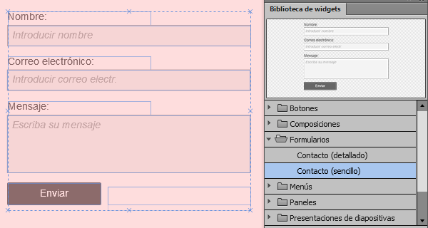 Anada Widgets De Formulario De Contacto Y De Formulario De Estilo En Adobe Muse