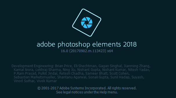 Versión del producto de Photoshop Elements 2018