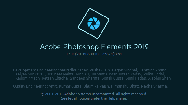 Versión del producto de Photoshop Elements 2019