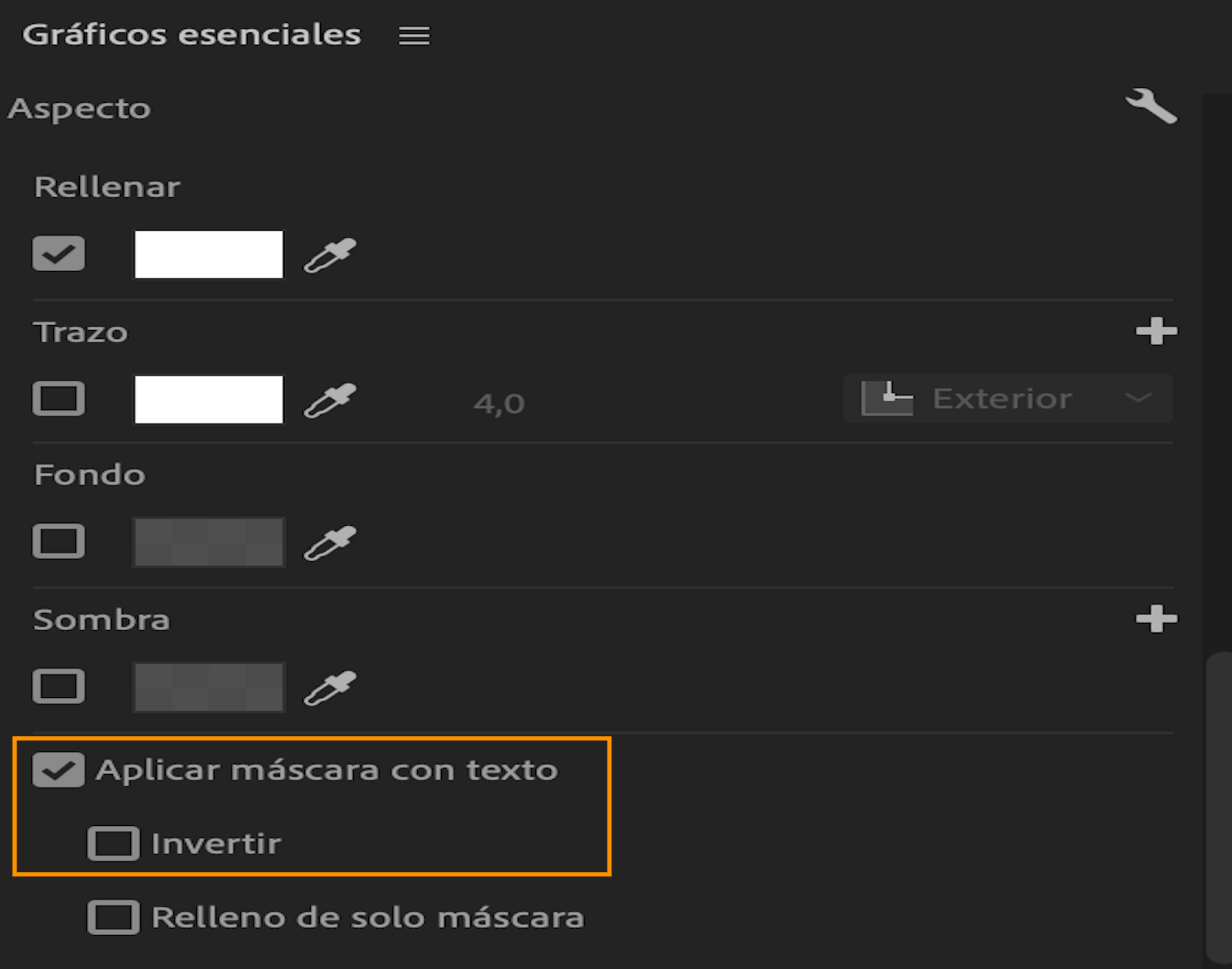 Aplicar máscara con texto