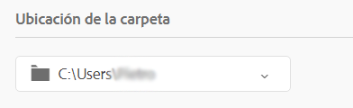 Ubicación de la carpeta