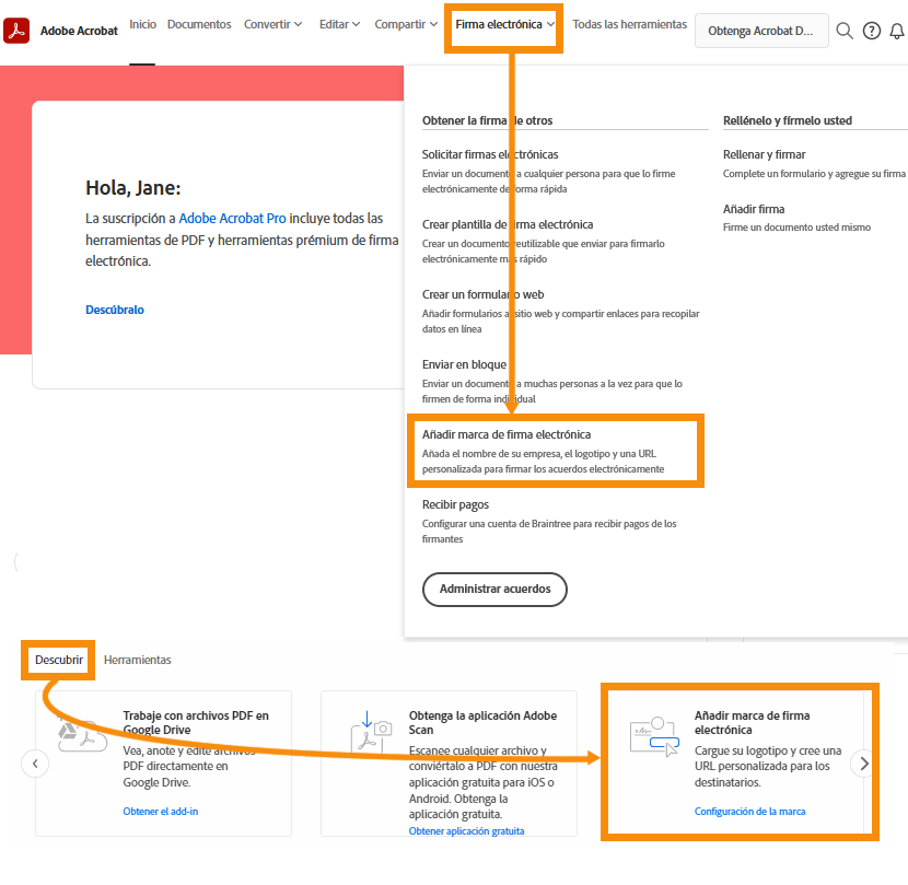 Tarjeta de la herramientas de marca