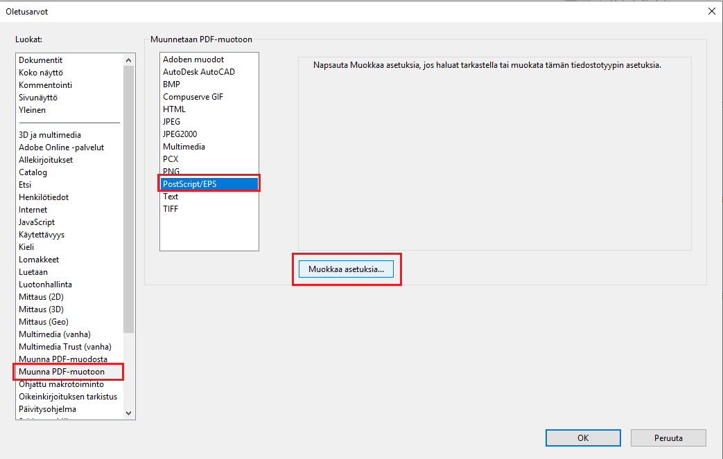 PostScriptin muuntaminen PDF:ksi