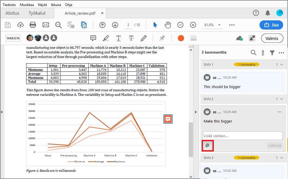 @Mainitse tarkistajat kiinnittääksesi heidän huomionsa