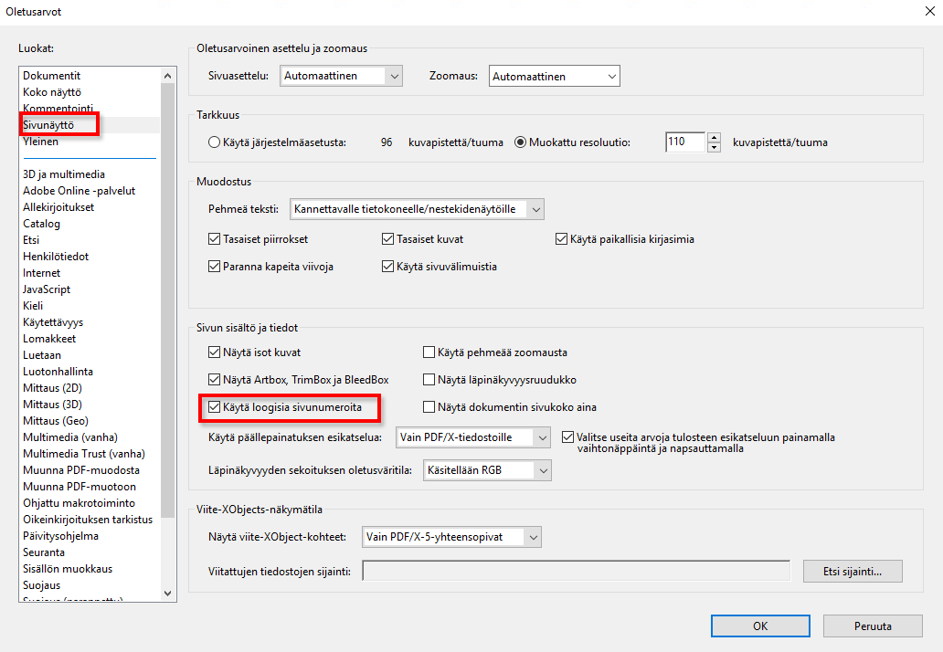 Looginen sivunumerointi Looginen sivunumerointi
