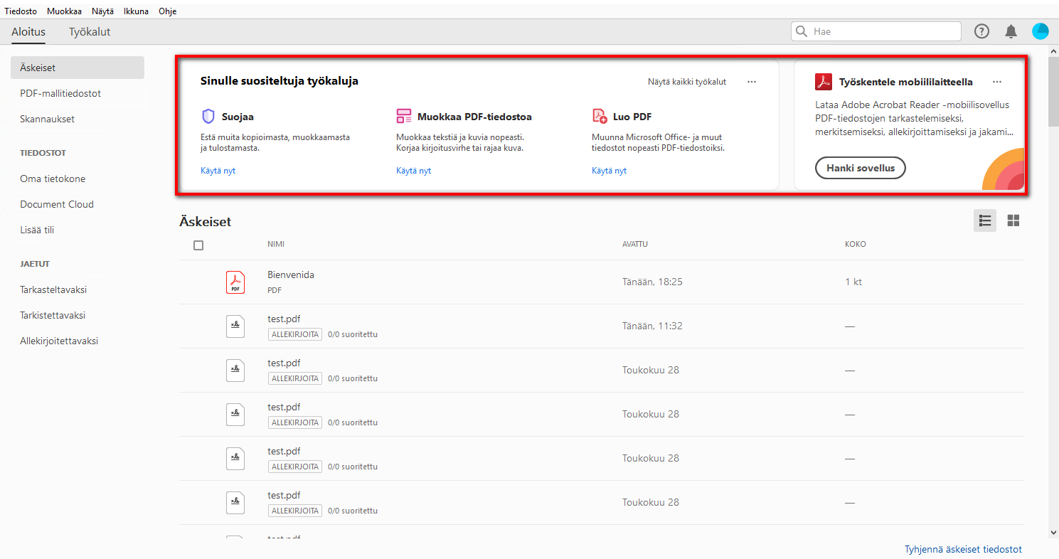 Sovelluksen sisäinen perehdytyskokemus