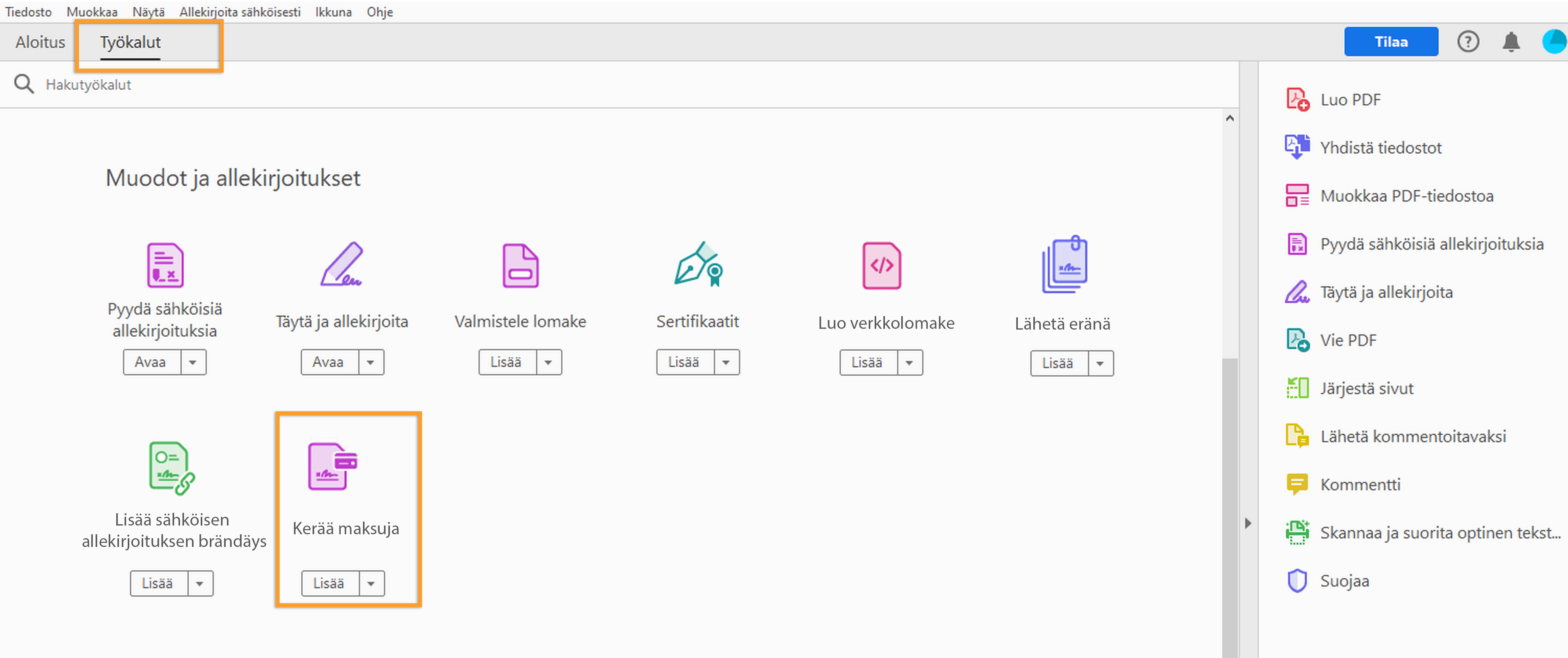 Maksujen kerääminen