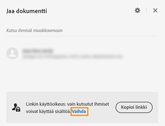 Valitse Muuta ja säädä linkin asetuksia 