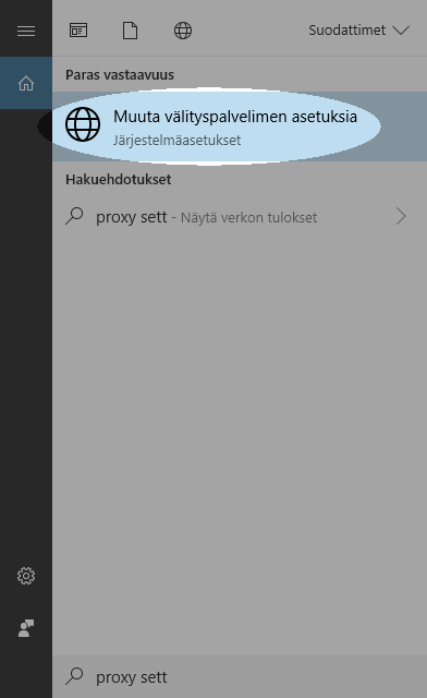 Välityspalvelimen asetusten määrittäminen toimimaan kirjastojen kanssa Win 10:ssä - Vaihe 1