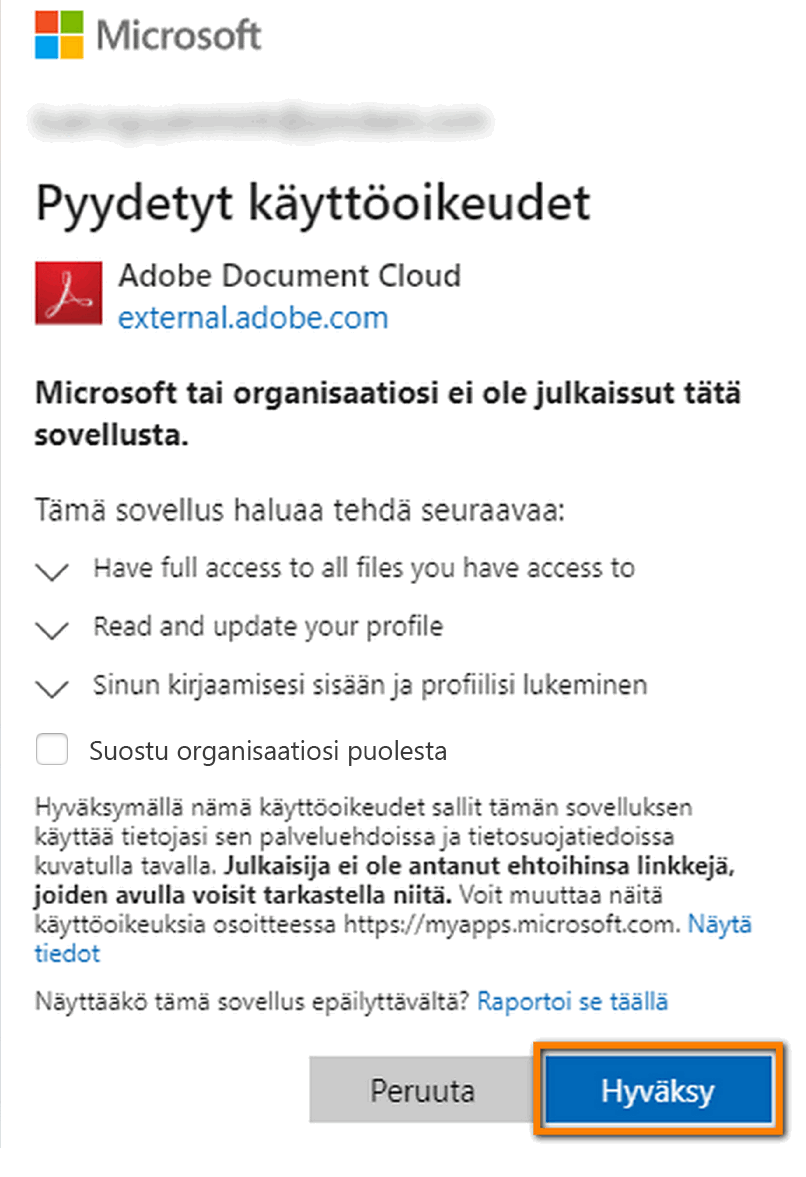 PDF-tiedostonkäsittelijän käyttöönottolupa
