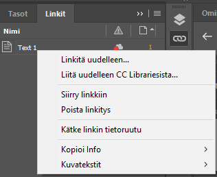 Dokumentin linkityksen poistaminen