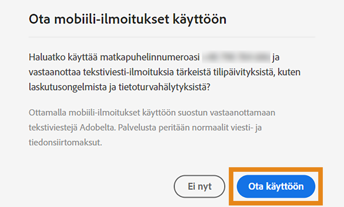 Ota ilmoitukset käyttöön