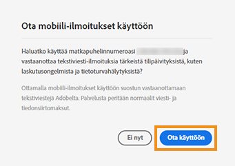 Valitse Ota käyttöön