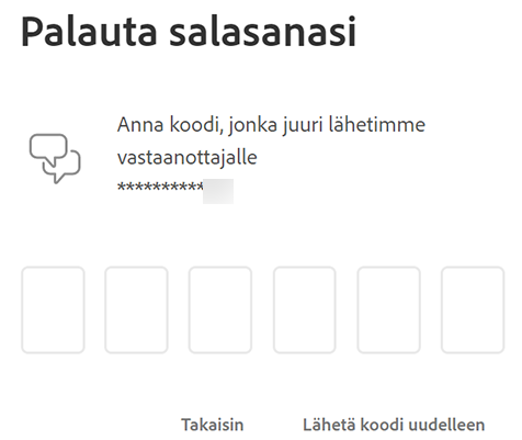 Anna vahvistuskoodi