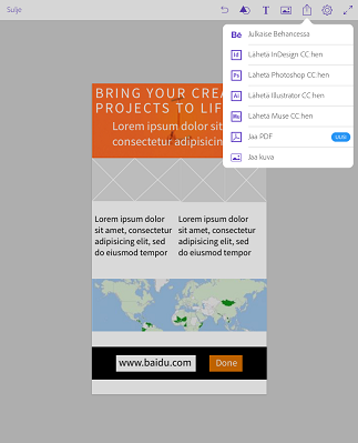 Asettelun lähettäminen Museen Comp CC:stä