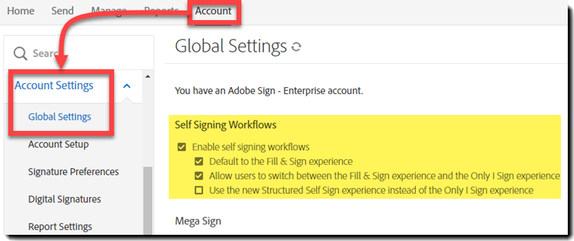 Siirtyminen Täytä ja allekirjoita -toimintoon