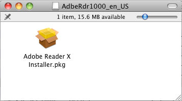 Double-cliquez sur le fichier Adobe Reader X Installer.pkg.