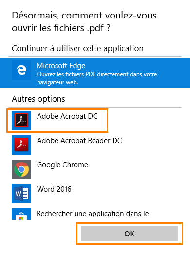 Choisissez Acrobat DC