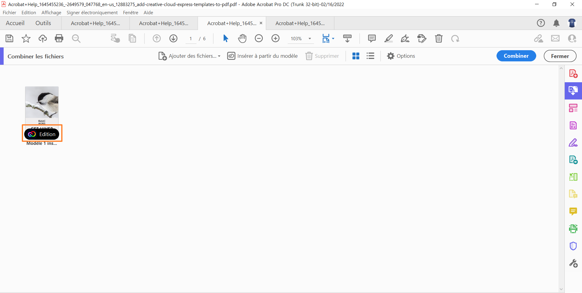 Modifier le modèle ajouté