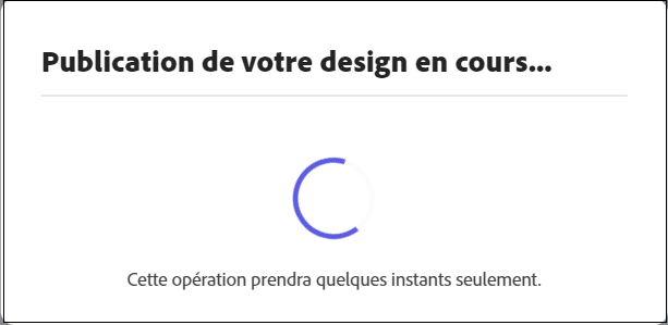 Invite de publication du projet